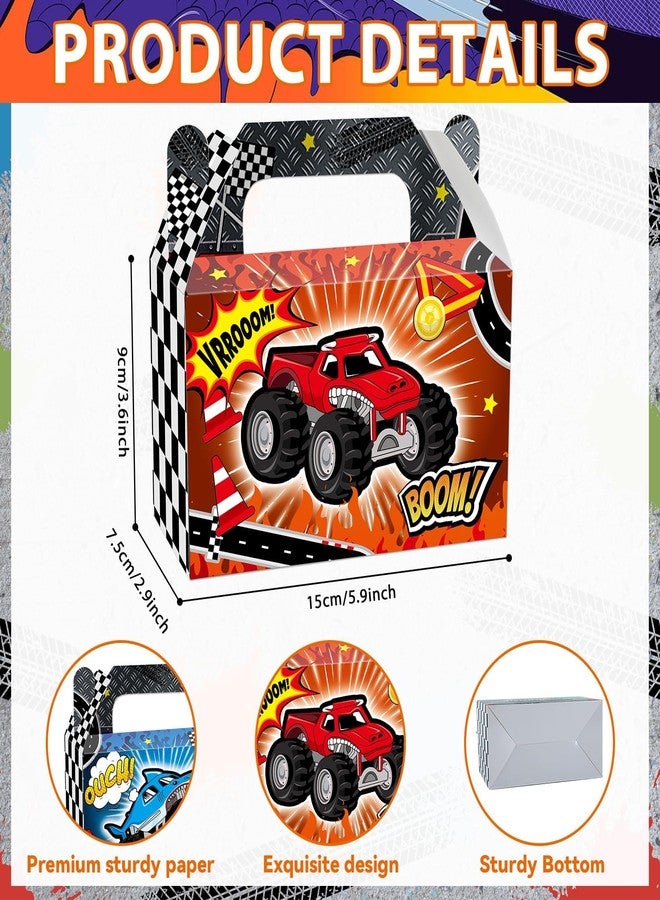 CHUNNIN 24Pcs Monster Truck Treat Boxes Racing Car Birthday Party Decorations Trucks Theme Paper Gift Box Supplies Goodie Bags for Kids Boys Girls Birthday Baby Shower Decor Race Cars Favors 6x3x3.6 - Image 3